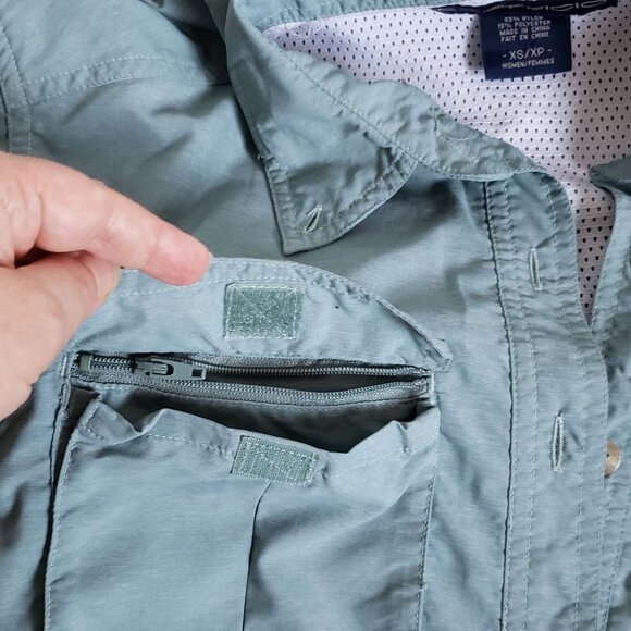 Unisex EXOFFICIO Shirt Vented Adventure Hiking Safari Cargo Sage blue - Picture 6 of 12